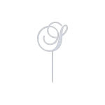 Elegant 'S' monogram cake topper in a swirl script design, crafted from high-quality aluminum with a natural finish, measuring 6 inches wide and 12 inches high.